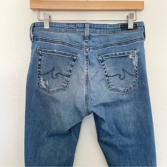 AG Adriano Goldschmied Legging Ankle Skinny Jeans Blue Destructed Distressed 28 - Picture 7 of 16